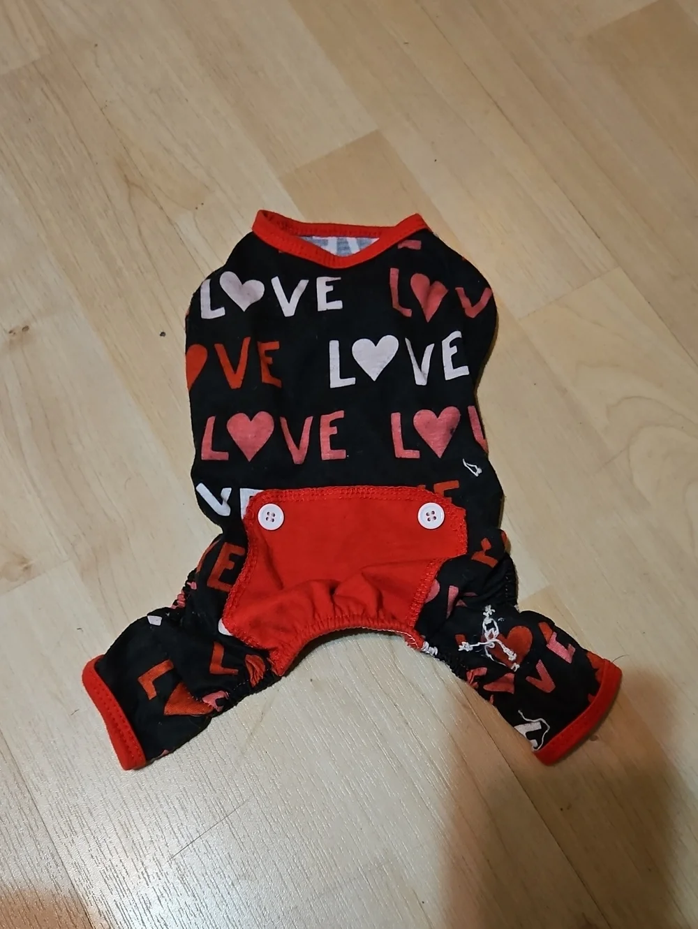 Pet Black & Red 'LOVE' One-Piece Romper